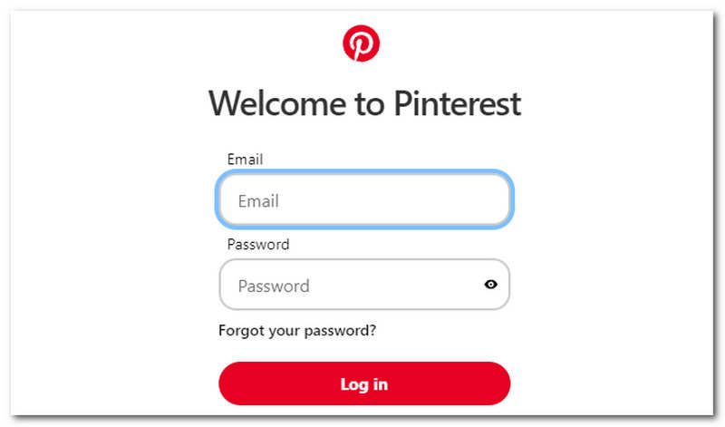 Pinterest Ξέχασα τον κωδικό πρόσβασης