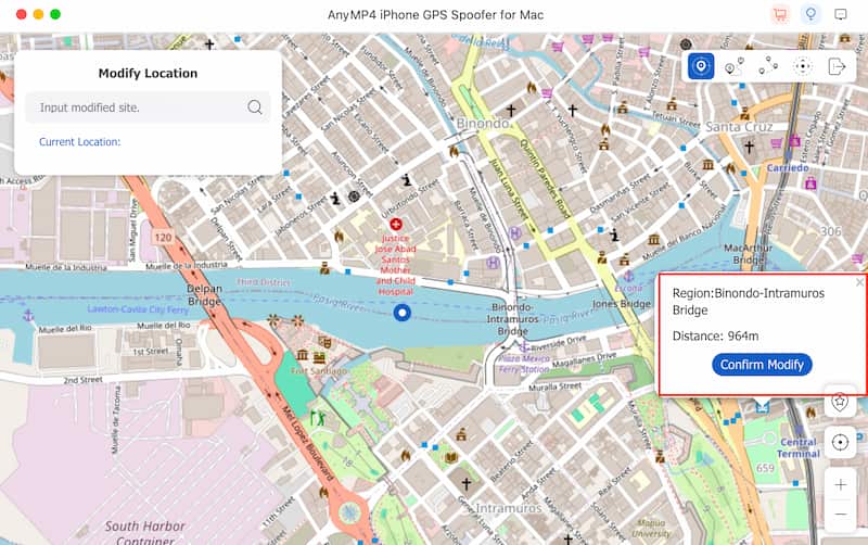Spoofer GPS iPhone AnyMP4 Konfirmasi Modifikasi