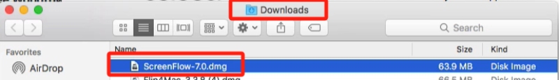 Escolha Screenflow na pasta de downloads