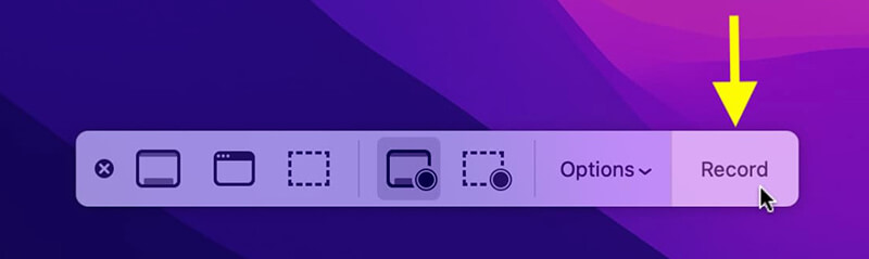 Snimka zaslona Alatna traka Snimanje zaslona